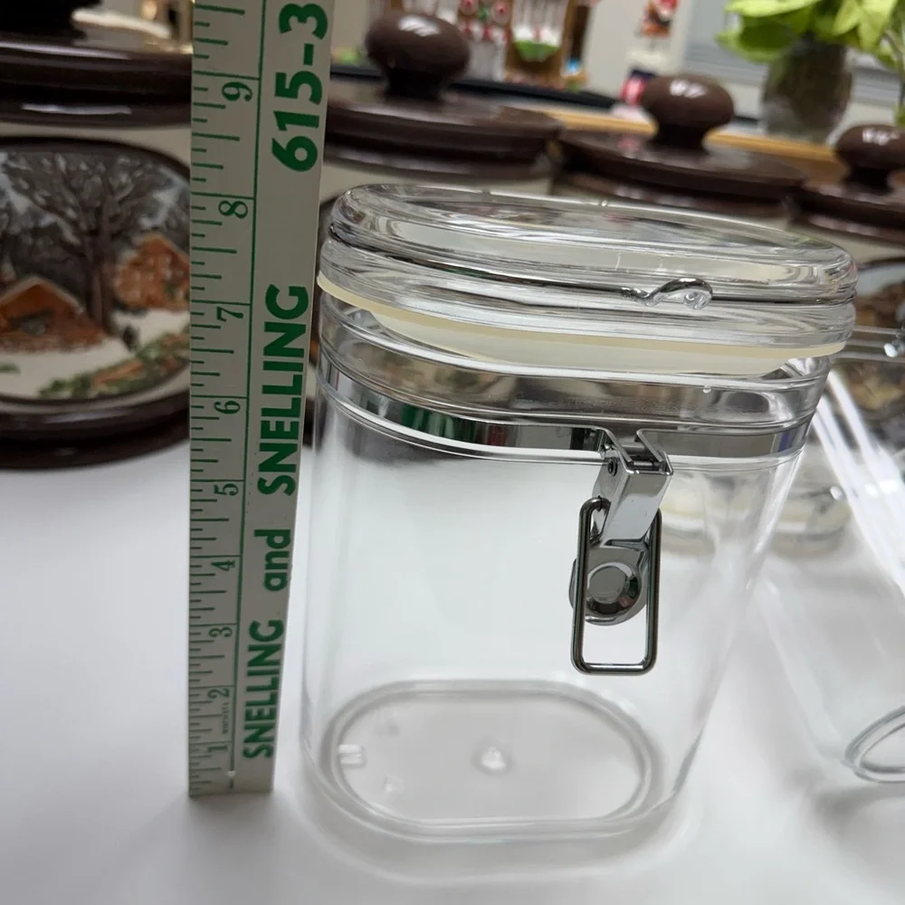 Set of 2 - Clear Airtight Storage Containers, Heavy Duty 5.5 x 3.5 x 8 - Picture 10 of 13
